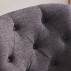 Upholstered Swivel Desk Chair, Armless Home Office Chair, Adjustable Height Computer Chair with Wheels for Study