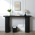 60 Wood Console Table with Ribbed Legs