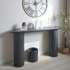 60 Wood Console Table with Ribbed Legs