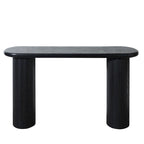 60 Wood Console Table with Ribbed Legs