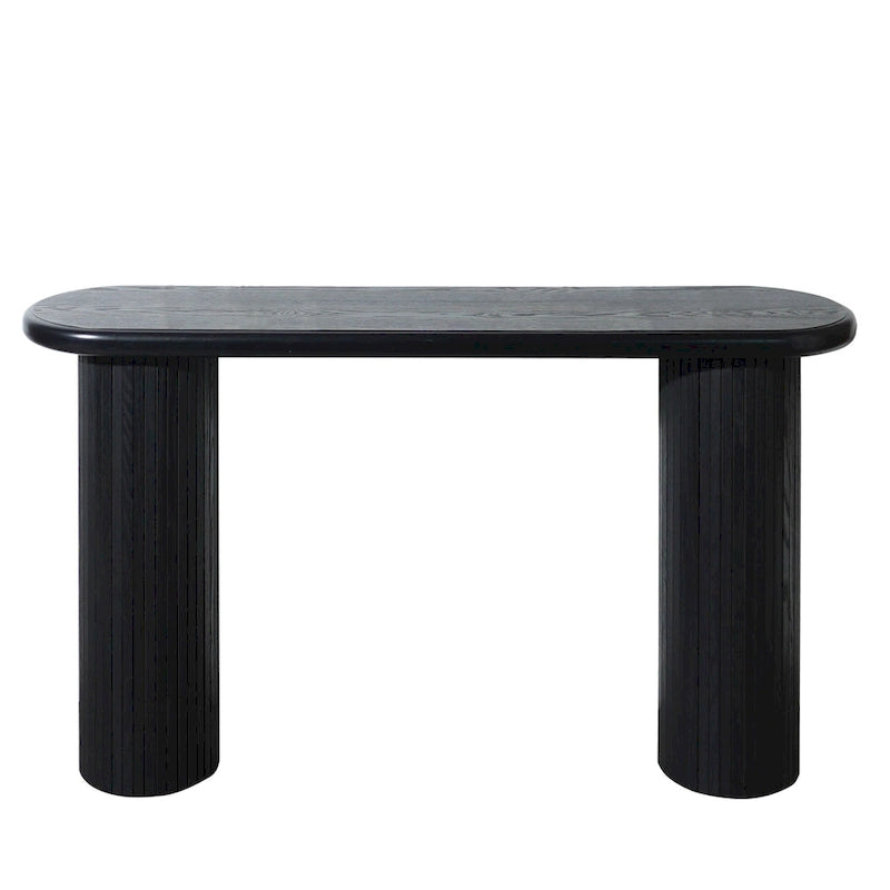 60 Wood Console Table with Ribbed Legs