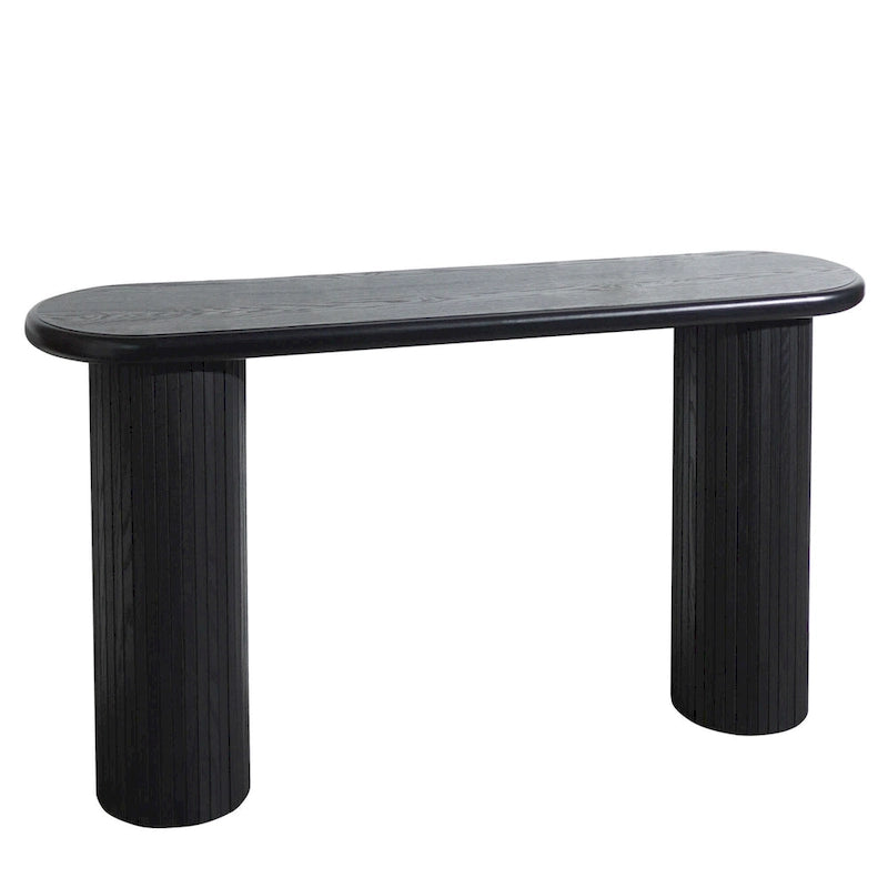 60 Wood Console Table with Ribbed Legs