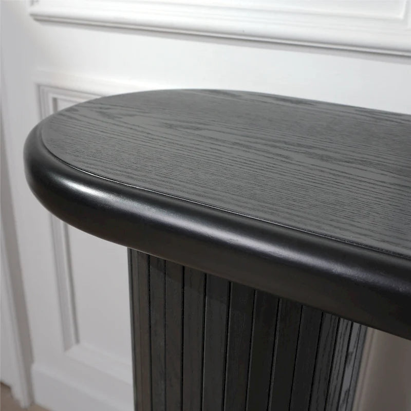 60 Wood Console Table with Ribbed Legs