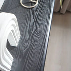 60 Wood Console Table with Ribbed Legs