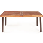 Costway 3 Pieces Picnic Table Set Acacia Wood Table Bench with Steel