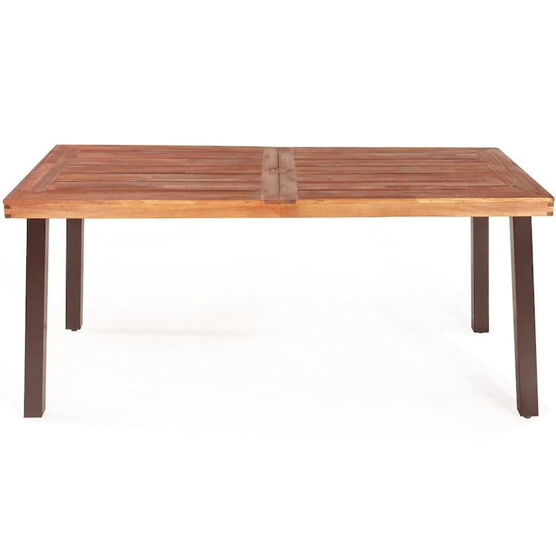 Costway 3 Pieces Picnic Table Set Acacia Wood Table Bench with Steel