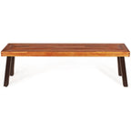 Costway 3 Pieces Picnic Table Set Acacia Wood Table Bench with Steel