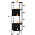 5 Tier Tall Bookshelf - 14.9D x 10.6W x 55.1H