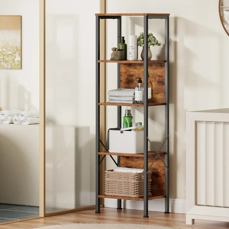 5 Tier Tall Bookshelf - 14.9D x 10.6W x 55.1H