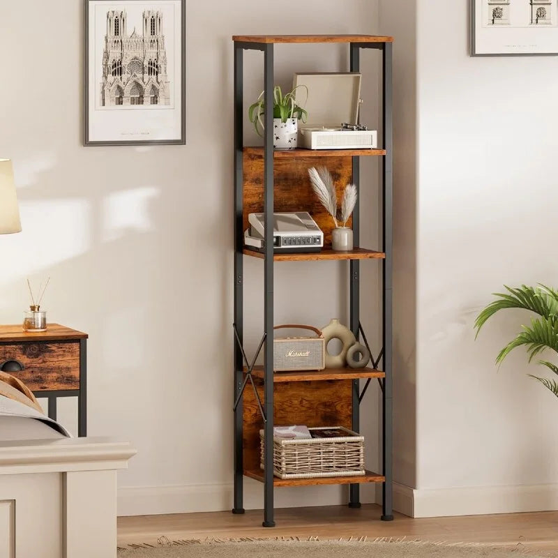 5 Tier Tall Bookshelf - 14.9D x 10.6W x 55.1H