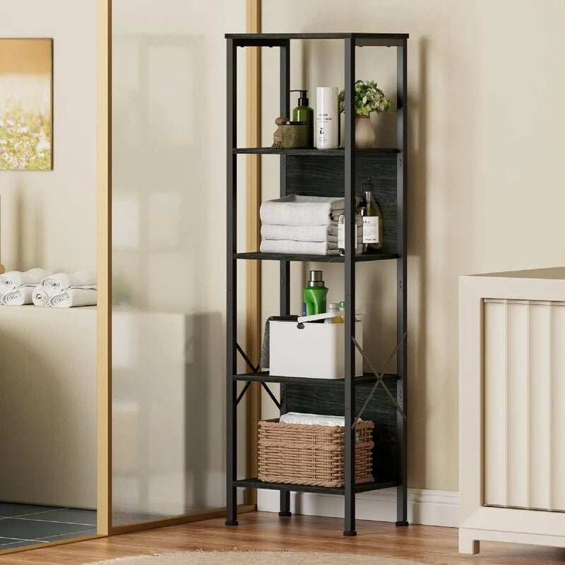 5 Tier Tall Bookshelf - 14.9D x 10.6W x 55.1H
