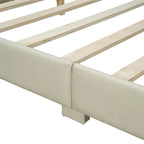 Double Upholstered Platform Bed Queen Size & Twin XL Size, PU Leather Mother & Child Bed Floor Bed Daybed for Bedroom