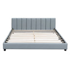 Double Upholstered Platform Bed Queen Size & Twin XL Size, PU Leather Mother & Child Bed Floor Bed Daybed for Bedroom