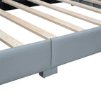 Double Upholstered Platform Bed Queen Size & Twin XL Size, PU Leather Mother & Child Bed Floor Bed Daybed for Bedroom