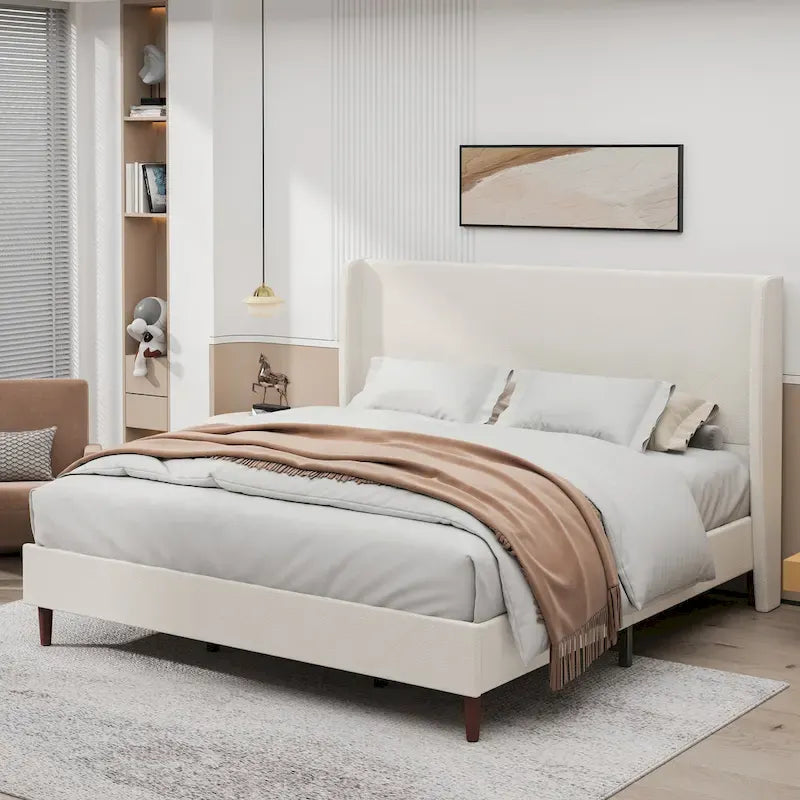 Luxurious Upholstered King Bed Frame with Exceptional Support