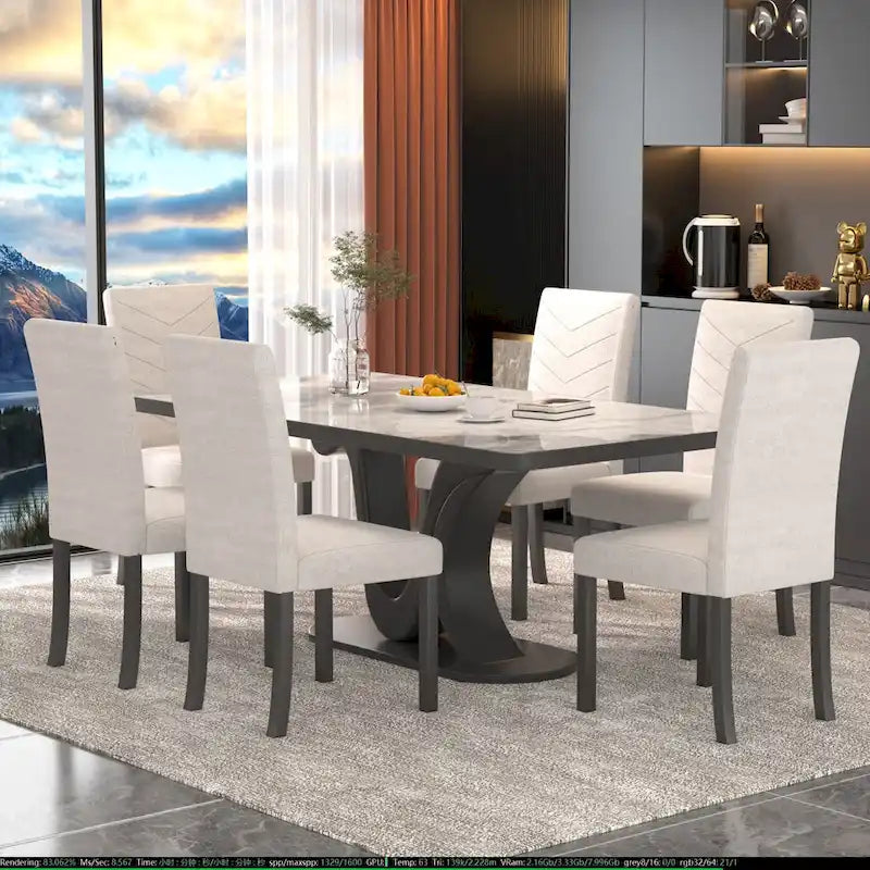 VECELO Upholstered Dining Chairs Set of 6 Parson Classic Upholstered Dining Chair,Modern 37 Parson Chairs