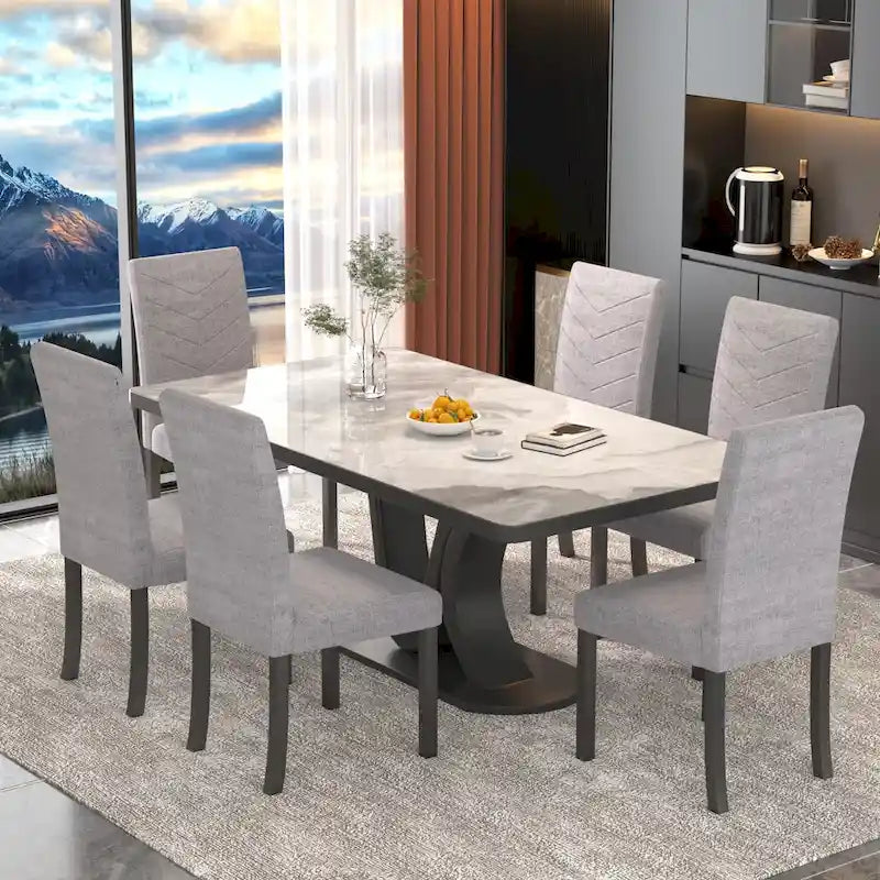 VECELO Upholstered Dining Chairs Set of 6 Parson Classic Upholstered Dining Chair,Modern 37 Parson Chairs