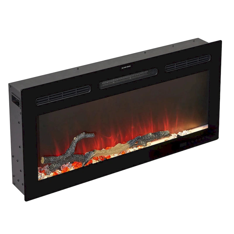 VECELO 70 Rustic TV Stand without/with Fireplace Heater(2 Options),Media Entertainment Center Table with Storage Shelves