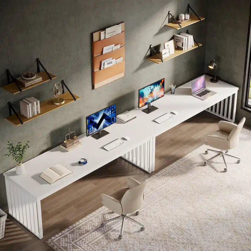 78.7-Inch 2 Person Computer Desk, Wood Writing Executive Desk for Home Office