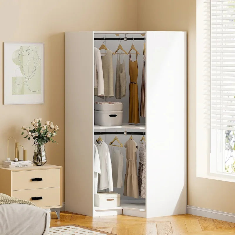 Polygon Corner Wardrobe with 2-Doors