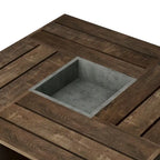 DH BASIC Rustic Oak 32-inch Open Shelf Mobile Coffee Table by Denhour