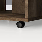 DH BASIC Rustic Oak 32-inch Open Shelf Mobile Coffee Table by Denhour