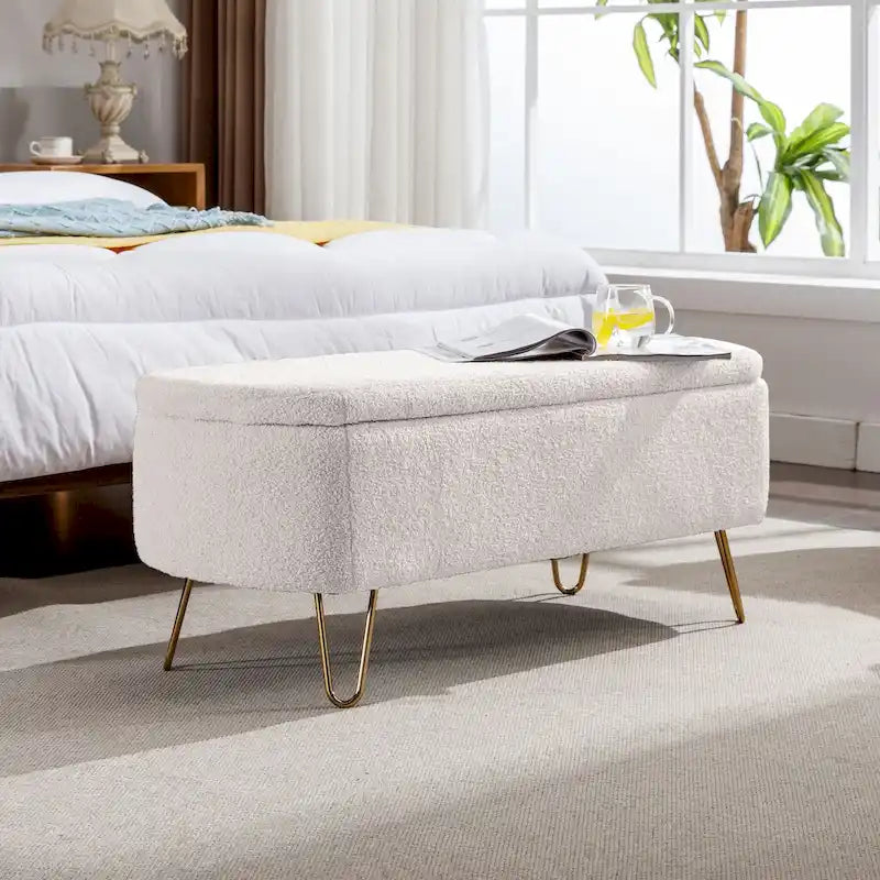 Storage Ottoman Bench for End of Bed
