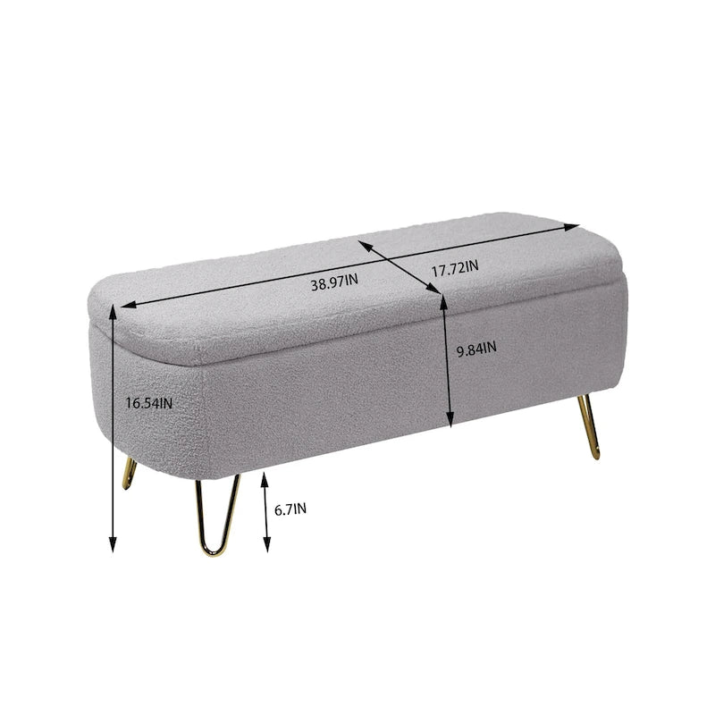 Storage Ottoman Bench for End of Bed