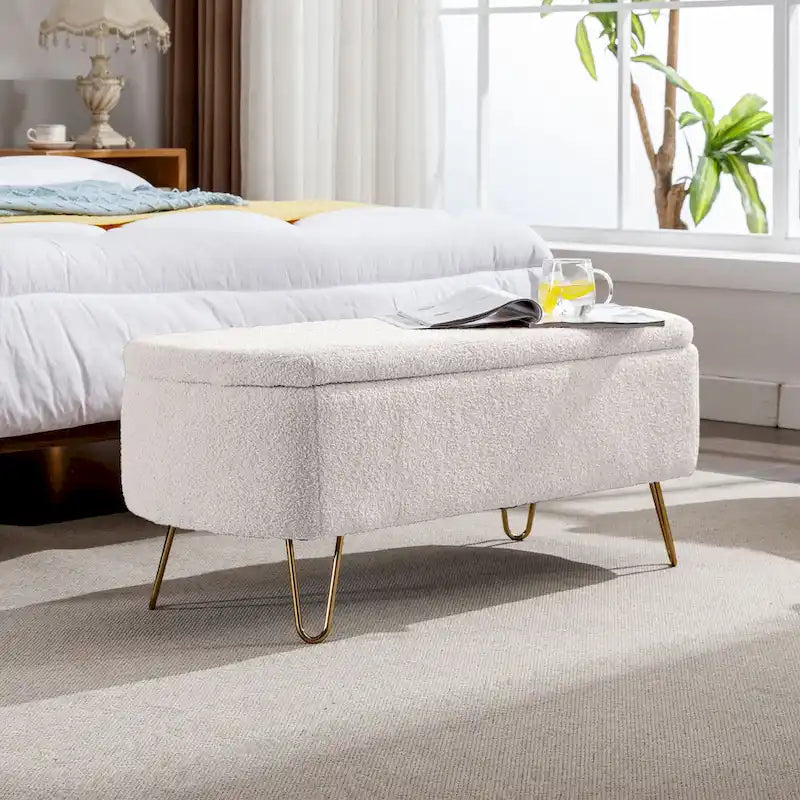 Storage Ottoman Bench for End of Bed