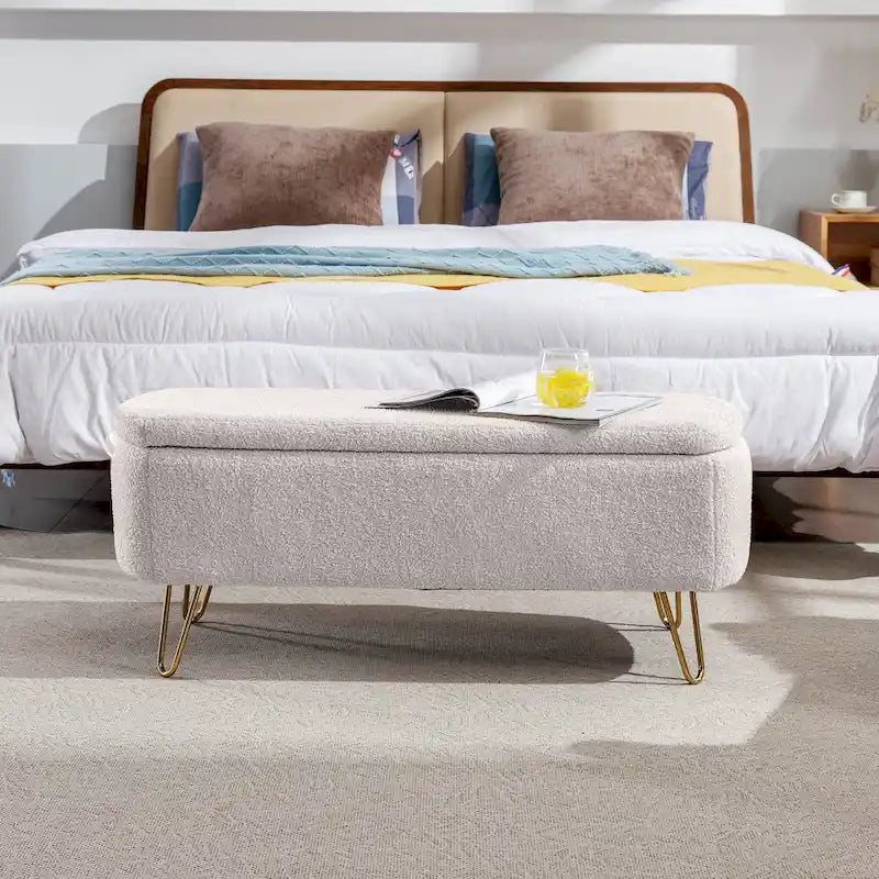 Storage Ottoman Bench for End of Bed
