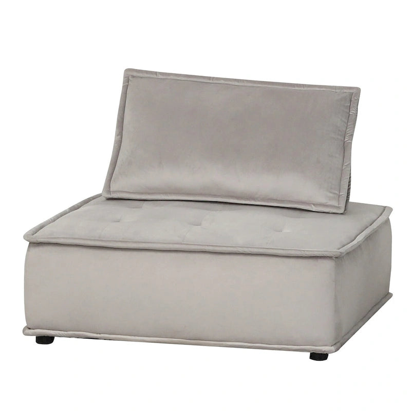 Velvet Armless Lounge Chair