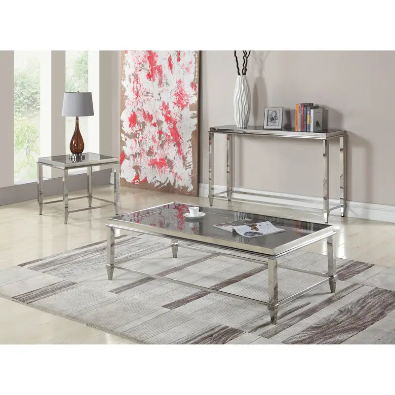 Somette Sofa Table with Glass Top
