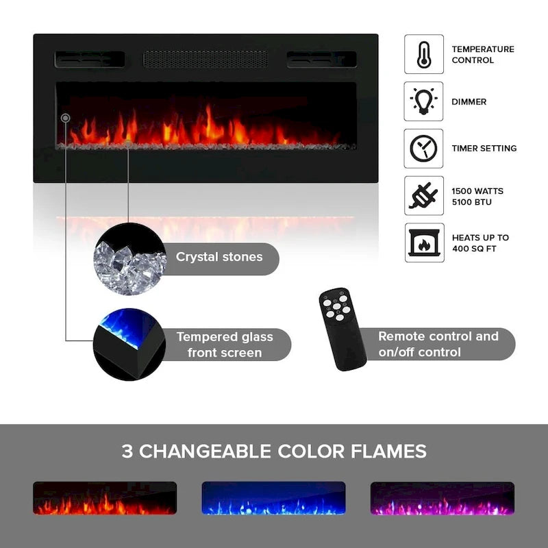 Dia WH-EF Electric Fireplace 71 TV Stand