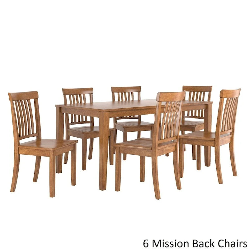 Wilmington II 60-Inch Rectangular Oak Finish Dining Set by iNSPIRE Q Classic