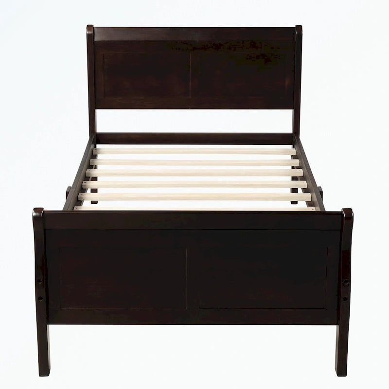 Wood Platform Bed with Headboard/Footboard/Wood Slat Support