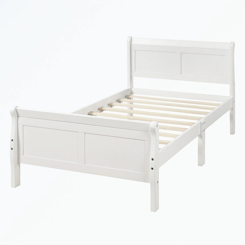 Wood Platform Bed with Headboard/Footboard/Wood Slat Support