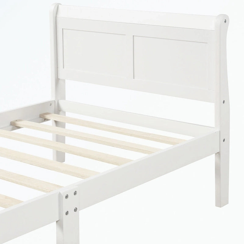Wood Platform Bed with Headboard/Footboard/Wood Slat Support