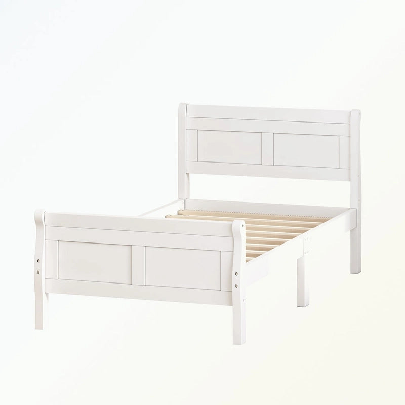 Wood Platform Bed with Headboard/Footboard/Wood Slat Support