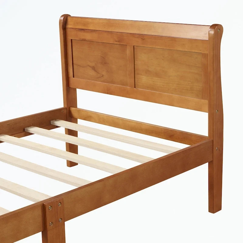 Wood Platform Bed with Headboard/Footboard/Wood Slat Support