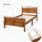 Wood Platform Bed with Headboard/Footboard/Wood Slat Support