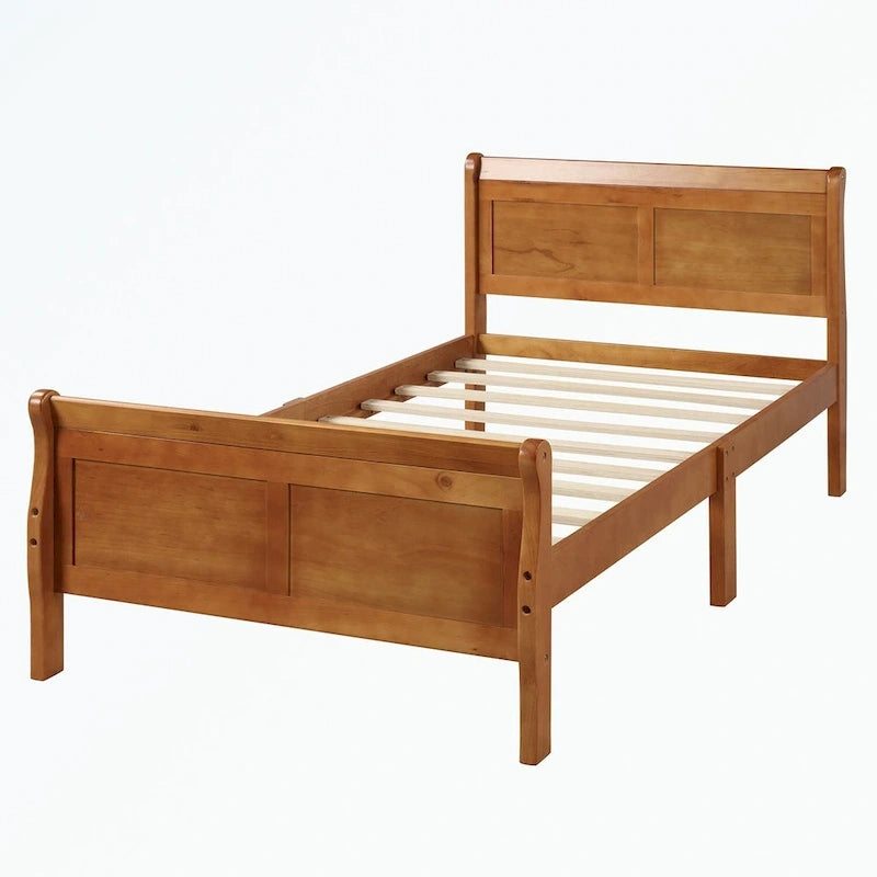 Wood Platform Bed with Headboard/Footboard/Wood Slat Support