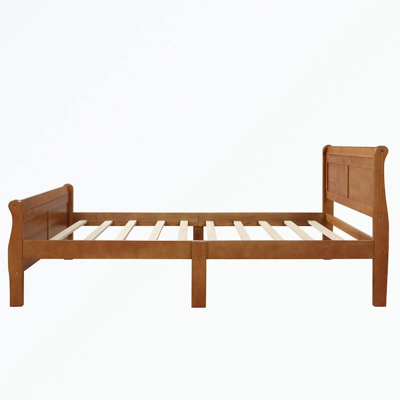 Wood Platform Bed with Headboard/Footboard/Wood Slat Support