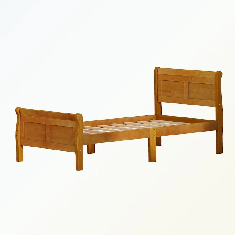 Wood Platform Bed with Headboard/Footboard/Wood Slat Support