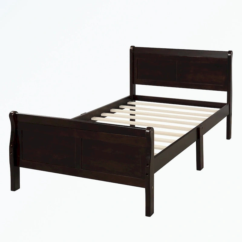 Wood Platform Bed with Headboard/Footboard/Wood Slat Support