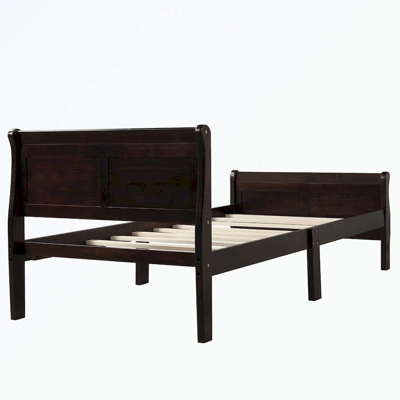 Wood Platform Bed with Headboard/Footboard/Wood Slat Support
