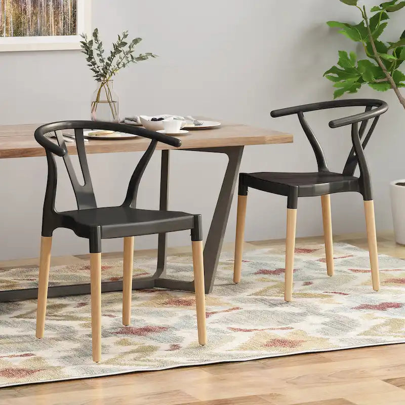 Mountfair Modern Wood Leg Dining Chairs (Set of 2) by Christopher Knight Home