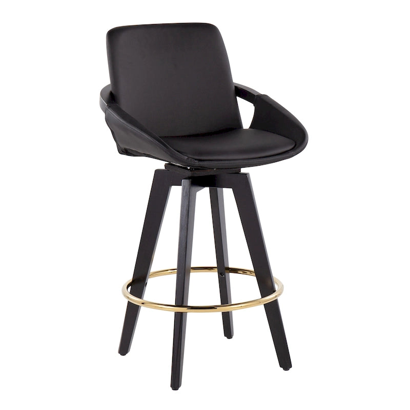 Carson Carrington Pugo Fixed-Height Counter Stool with Black Wood Base (Set of 2)