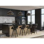 Carson Carrington Pugo Fixed-Height Counter Stool with Black Wood Base (Set of 2)