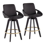 Carson Carrington Pugo Fixed-Height Counter Stool with Black Wood Base (Set of 2)