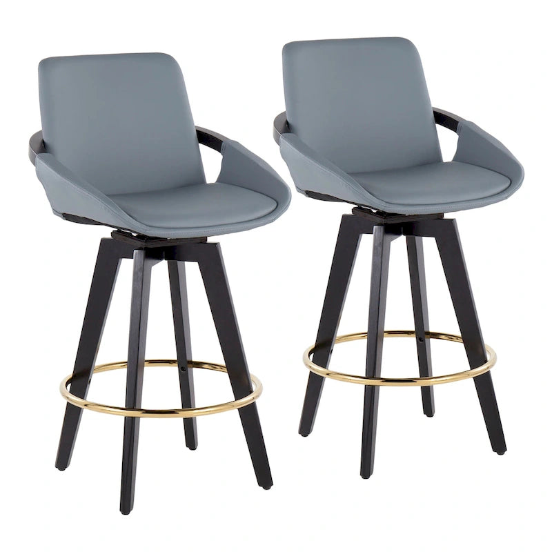 Carson Carrington Pugo Fixed-Height Counter Stool with Black Wood Base (Set of 2)